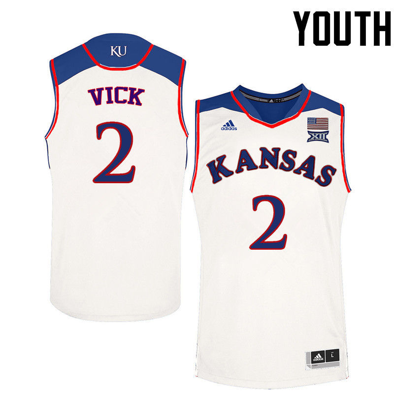 Youth Kansas Jayhawks #2 Lagerald Vick College Basketball Jerseys-White